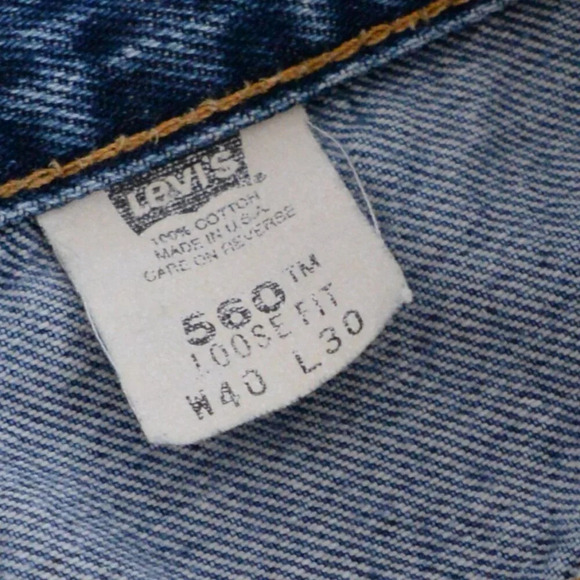 Vintage 90S Levi's 560  Loose Fit 100% Cotton Mid-wash Blue Denim Jeans 40X30 - Picture 4 of 14